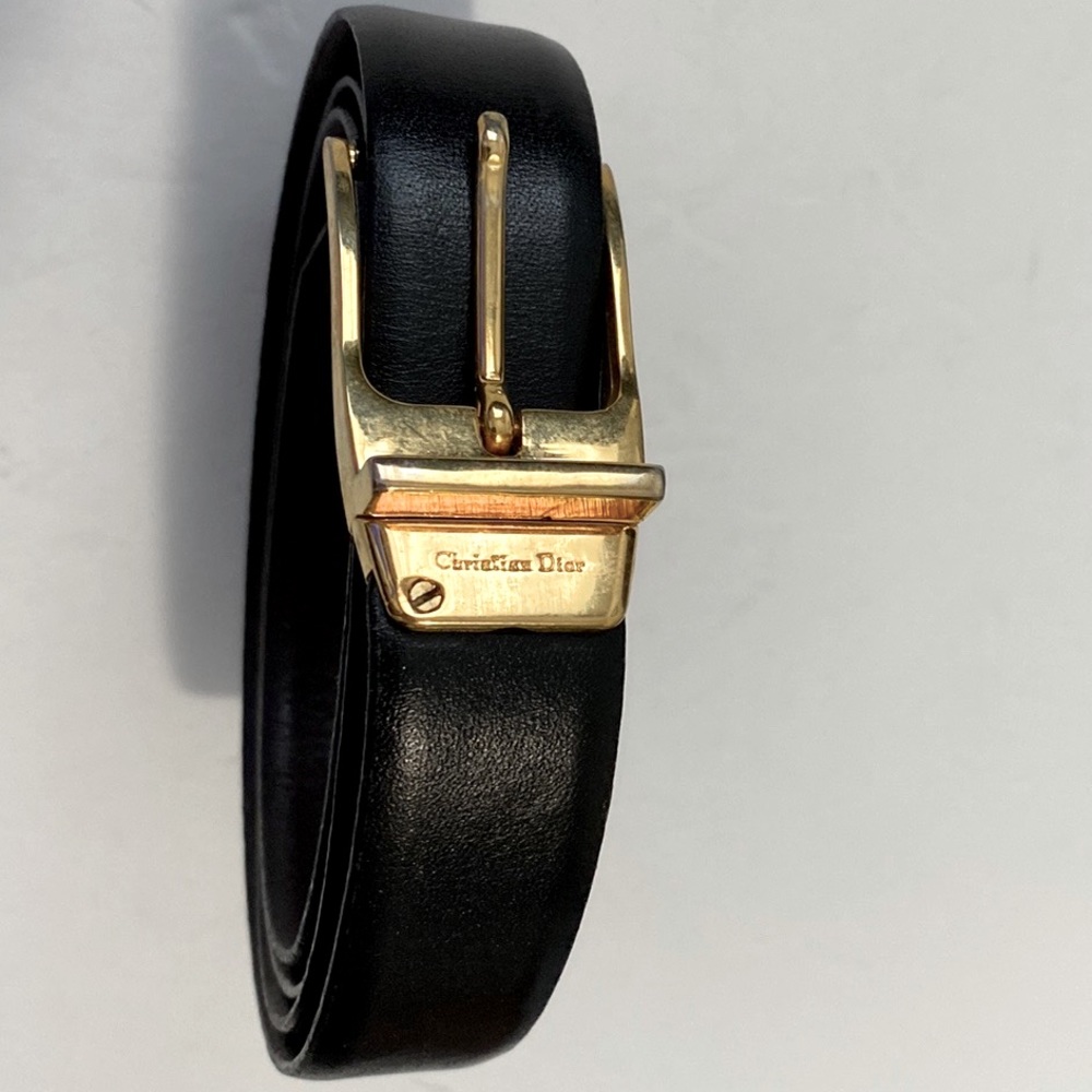 Ch. Dior Made In Spain Black Brown Belt Size 47’X1’ APPROX  MEASUR…